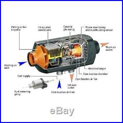 12V 5000W Diesel Air Heater Chauffage Voiture Pour Bateaux Motorhome Car FR