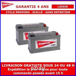 2x Hankook 110Ah Batterie de Loisirs Pour Caravane, Bateau, Camping Car