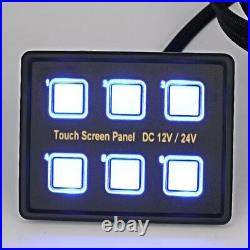 6Gang LED Touch Screen Switch Control Panel For Car SUV Pickup Boat Truck 12/24V