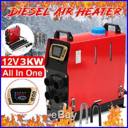 All in One 3000W 12V Diesel Air Heater Voiture LCD Pour Car Bateau Autobus Neuf
