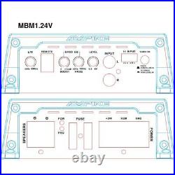 Ampire MBM1.24V-4G 1-Kanal 1000W Amplificateur pour Camion, Bus Et Bateaux De 24