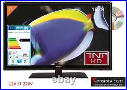 Combiné Télévision + DVD LED 24' (61 cm) TNT HD pour camping car bateau