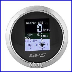 Compteur de vitesse GPS compteur kilométrique pour bateau de voiture 85mmNoir