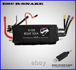 ESC Bateau 300A 3-12S LiPo R-Snake pour Moteurs Brushless Marine + USB LINK