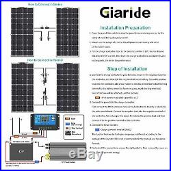 GIARIDE 12V 18V 100W Panneau Solaire Monocristallin pour RV, Bateau, Toit, RV