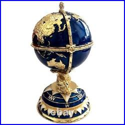 Globe et bateau copie Oeuf Faberge/ cadeau originale pour marin, bateau, voilier