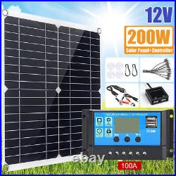 Kit panneau solaire 200W 100AChargeur 6000W Onduleur 12V pour bateau de caravane