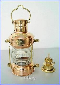 Lampe à huile nautique en laiton et cuivre, lanterne suspendue pour bateau