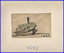 Le bateau pour porquerolles dessin 1937 signé de alfred lombard