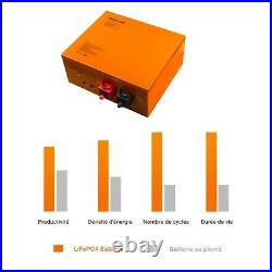 LiFePO4 Batterie BMS 100Ah 12.8V pour Caravane Camping Marine Bateau Solarpanel