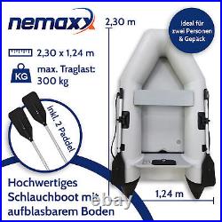 NEMAXX Professional Bateau pneumatique 230 cm, bateau à aubes pour 2 personnes
