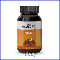Nisarga herbes Nisha 60capsules pour le stress nocturne, bateau sans anxiété