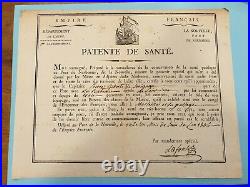 Patente De Sante Port La Nouvelle De Narbonne Pour Le Bateau Saint Jean 1806