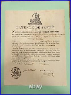 Patente De Sante Pour Un Bateau Laciotat Marseille 1813