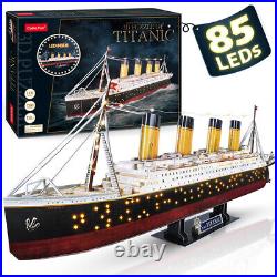 Puzzle 3D pour adultes, bateau Titanic LED, jouets de croisière cadeaux 266 pc