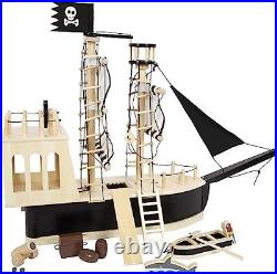 Small foot Pirate pour poupées Souples en Bois, Grand Bateau de Jeu avec de Acce