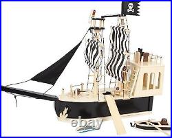 Small foot Pirate pour poupées Souples en Bois, Grand Bateau de Jeu avec de Acce