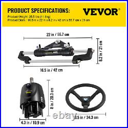 VEVOR Kit De Direction Hydraulique Pour Bateau 300 HP Avec Cylindre Câble 7,3 M
