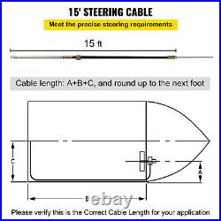 VEVOR Kit de Direction Hydraulique pour Bateau Hors-bord Marine Câble 4,57 m
