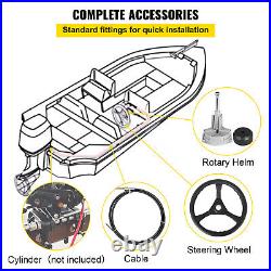 VEVOR Kit de Direction Hydraulique pour Bateau Hors-bord Marine Câble 4,57 m