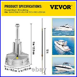 VEVOR Kit de Direction Hydraulique pour Bateau Hors-bord avec Câble 3,36 m